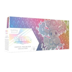 Caja de colección Pokémon TCG: Scarlet & Violet—Prismatic Evolutions Super-Premium Collection disponible en Ecuador.
