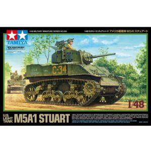 Model kit U.S. Light Tank M5A1 Stuart de Tamiya 1/35 ensamblado.